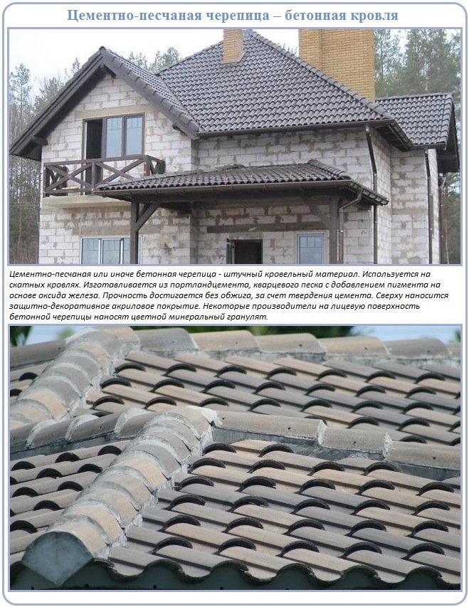 Цементно-песчаная черепица и ее применение в устройстве кровли крыши