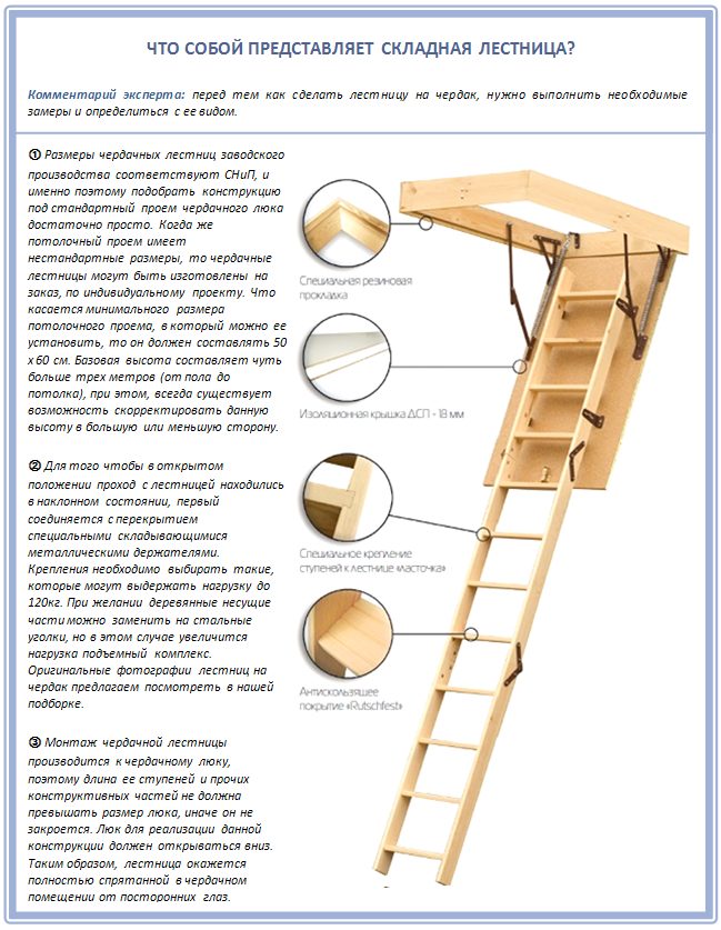 Как сделать складную чердачную лестницу своими руками: пошаговые инструкции и мастер-классы