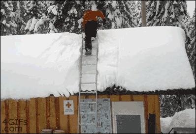 Опасность схода снега с крыши