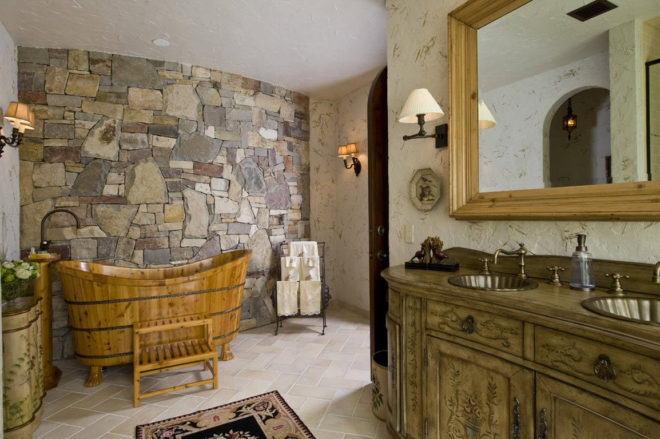 Ванная комната без плитки: варианты отделки стен